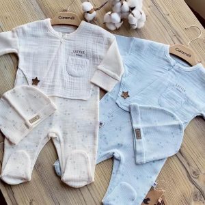 WAFFLE UNISEX MÜSLİN ŞAPKALI TULUM SOFT BEJ Ekru