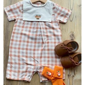 PÖTİKARELİ ŞORT TULUM - KİREMİT RENK Kiremit