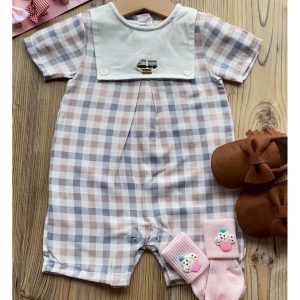 PÖTİKARELİ ŞORT TULUM - GRİ RENK Gri