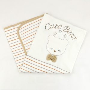 Bebek Battaniyesi  Desenli 80x90 KAHVERENGİ