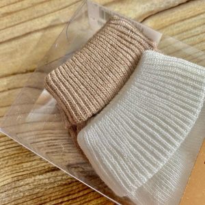 UNISEX 2'Lİ BEBEK ÇORAP KUTULU Kahverengi - Beyaz