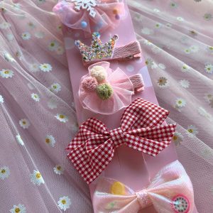 PEMBE 5'Lİ KLİPS TOKA SET Pembe