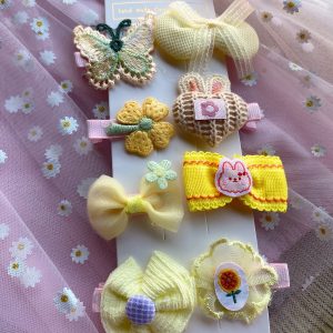 SARI 8'Lİ KLİPS TOKA SET Sarı